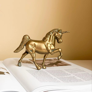 Handcrafted Brass Unicorn Sculpture Decorative Accent For Luxury <b>Living</b> Room Table Styling And Elegant Display - Product Image 1