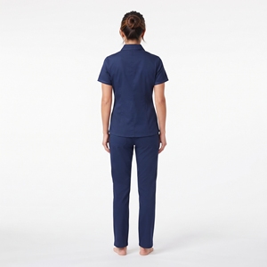 Women's Medical <b>Scrub</b> <b>Top</b> Short Sleeve Button Front Lightweight Breathable Nurse Uniform Jacket with Pockets - Product Image 2