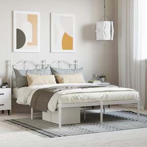 Base de Cama Doble de Acero con Recubrimiento en Polvo Blanco, Categoría de Productos de Camas Metálicas - Product Image 1