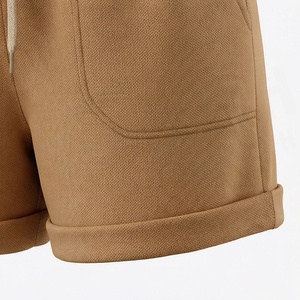 Ensemble de 2 pièces de haute qualité pour femmes, vêtements formels unis au-dessus du genou, t-shirt à manches courtes et short, ensemble assorti - Product Image 4
