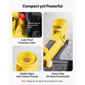 Cric hydraulique de course en acier de 1,5 tonne (3300 lb) à profil bas, à piston unique, à levage rapide, pour voitures de sport - Product Image 5