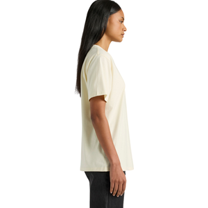 Camiseta de algodón de manga corta con cuello redondo para mujer, ajuste holgado y relajado, estampado en el pecho pequeño, espalda lisa, venta al por mayor, OEM, personalizada - Product Image 1