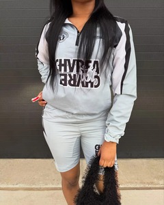 Ensemble short et veste coupe-vent d'été pour femme, en nylon et polyester, respirant et confortable, style streetwear, personnalisable - Product Image 6