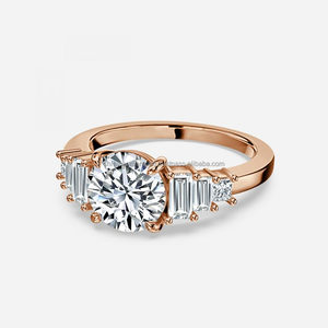 <b>Iced</b> Jewelry Brilliant Cut Solitaire Moissanite Diamond 10K Gold Prong Setting Trendy Engagement Anniversary Wedding Party Gift - Product Image 4