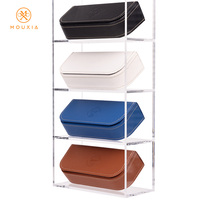 Étui de rangement pour lunettes de soleil en cuir PU de luxe fait à la main, organisateur de lunettes rectangulaire avec fermeture magnétique