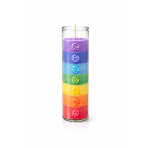 Custom Rainbow 7 Chakra Pillar Prayer <b>Candle</b> Jar <b>Bulk</b> Sourcing for Rituals & Spiritual Decor - Product Image 3