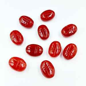 Cuentas de cornalina ovaladas talladas con forma de cruz, con diseño de insecto, sueltas, para fabricación de joyas, proveedor mayorista - Product Image 5
