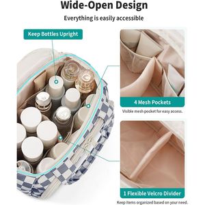 Borsa da Viaggio Grande e Spaziosa per Articoli da Toeletta, Organizer Portatile per Cosmetici e Trucchi da Donna per Essenziali in Movimento - Product Image 2