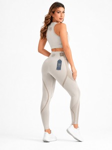 Custom Logo OEM ODM Low MOQ Factory Direct Sale <b>Crop</b> <b>Top</b> 2-Piece Set Eco-Friendly Breathable Quick Dry High Waist - Product Image 5