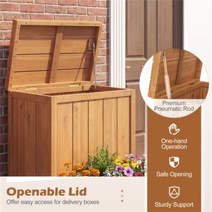 Banco de Almacenamiento Elevado de 28 Pulgadas con Tapa de Resorte a Gas y Jardinera para Entrega de Paquetes - Product Image 5