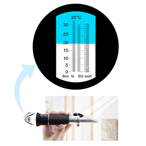 Réfractomètre optique pour bière, double échelle 0-32% Brix & 1.000-1.130 SG de moût, ATC, sans batterie, corps en aluminium, pour jus de fruits et sucre - Product Image 5