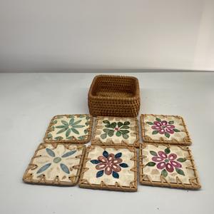 Plato de Ratán Natural Redondo de Alta Calidad, Estilo Bohemio, 10x10cm, Colores Personalizables, Tejido a Mano en Vietnam - Product Image 3