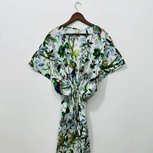 New Vintage Ladies Elegant Cotton Printed Short <b>Kaftan</b> Dress Women’s Cotton <b>Kaftan</b> <b>Maxi</b> Sundress Loose Dress Hippie Boho <b>Kaftan</b> - Product Image 1