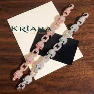 Collar de Moissanita con Diseño de Esqueleto, Chapado en Oro Rosa de 18K sobre Plata S925, Cadena de Eslabones, Joyería de Lujo Unisex para Fiestas - Product Image 4