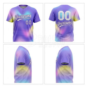 New Style Custom Printed Baseball Two <b>Button</b> Shirts Polyester Fabric Baseball Two <b>Button</b> Shirts - Product Image 5