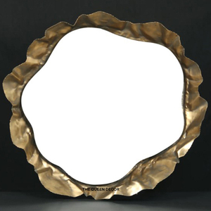 New Arrival Iron Metal Oval Shape Golden Finished Home Decorative Wall <b>Mirror</b> Bedroom Living Space for Wedding Decoration - Product Image 6