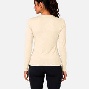 T-shirt de sport personnalisé sans couture 2026 pour femme, très élastique, en Spandex/Polyester, à manches longues et col rond, idéal pour l'entraînement en salle de sport - Product Image 2