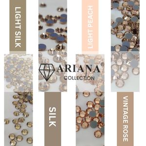 Ariana Premium Hotfix Rhinestones de cristal de vidrio con reverso plano, efecto seda ligera, color rosa vintage melocotón claro, termoadhesivos para joyería y prendas de vestir - Product Image 1