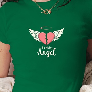T-shirt court de la mode pour femmes Heart Mom s Birthday Angel - Product Image 3