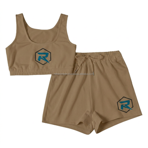 Custom Women's Crop Top Jogger <b>Set</b> Solid Color Two Piece Outfit Summer Casual Wear OEM Service - Product Image 6