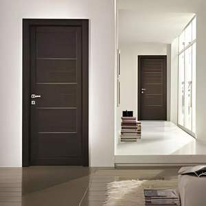 Porte d'entrée moderne en polymère WPC imperméable, épaisseur 40 mm, âme creuse, surface finie, insonorisée, appartement, villa, école, garantie 3 ans - Product Image 5