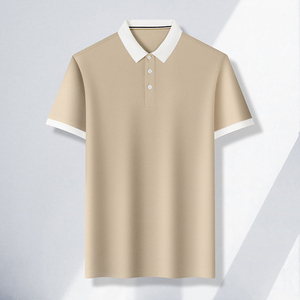 Chemises de golf pour hommes sur mesure, séchage rapide, couleur unie |   Logo personnalisé, tissu en coton et bambou, respirant, manches courtes, haute qualité - Product Image 3