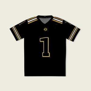 Maillot de football américain en maille noire OEM pour femmes, respirant, en polyester, pour équipes sportives, avec numéro personnalisé, vente en gros, fabricant - Product Image 4