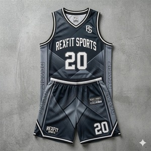 Maillot et short de football personnalisés REXFIT SPORTS pour hommes, vêtements de sport actifs, maillot sans manches pour hommes, vêtements de sport pour l'entraînement - Product Image 2