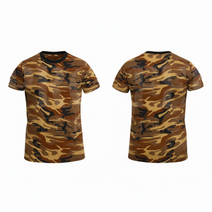 เสื้อยืดแขนสั้นลายพรางแบบกำหนดเอง ผ้าฝ้าย 80% โพลีเอสเตอร์ 20% คอกลมลำลอง สวมใส่กลางแจ้ง เสื้อผ้าฤดูร้อน - Product Image 3