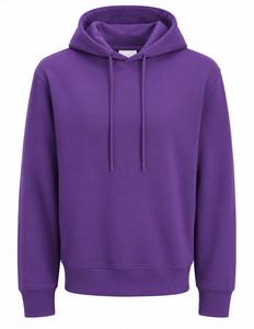 Sudadera con Capucha Morada para Hombre, Corte Regular, 100% Algodón Felpa, Ropa Casual 2026 - Product Image 1