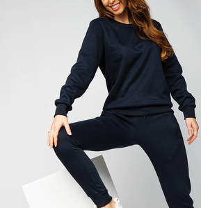 Ensemble de survêtement pour femme avec logo personnalisé, coupe ajustée, pantalon de jogging, 100% coton, vêtements de fitness - Product Image 2