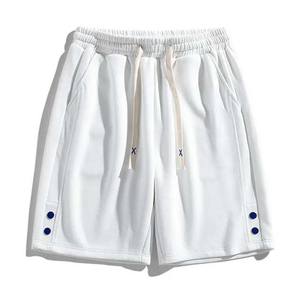 Pantalones Cortos Ligeros de Poliéster y Algodón para Hombre, Color Blanco, Nueva Moda, Botón Negro, Tela Francesa - Product Image 6