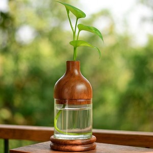 Sheesham Wood Planter Vase Wholesale | Handcrafted Two-Tone Wooden Flower Pot - Product Image 1