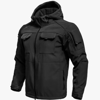 Veste à capuche noire pour homme, imperméable, en polyester épais, style vêtements de travail, fermeture éclair, coupe classique, pour l'hiver