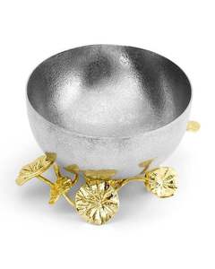 Elegant Silver Floral Decorative Bowl with Handle - Product Image 5