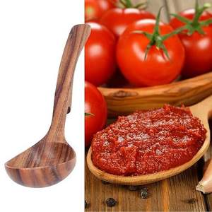 High Quality Modern Rose <b>Gold</b> Plated Mirror Long Handle Wooden Kitchen Utensil Set Eco Friendly Cooking Cutlery Spatula <b>Spoon</b> - Product Image 5