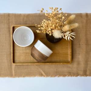 Natural Wood Serving Tray Eco‑Friendly Rectangle Solid Wood Serving Tray <b>Rustic</b> Kitchen & Table Decor Home Organizer - Product Image 1