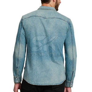 Camisas de Mezclilla para Hombre, Estilo Nuevo, Talla Personalizada, Algodón, Invierno 2026, Camisa Casual de Mezclilla para Hombre en Venta - Product Image 4