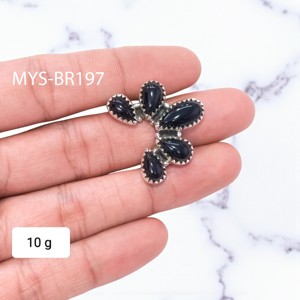 แหวนเงินแท้ประดับพลอยแบล็คออนิกซ์ทรงลูกแพร์ ดีไซน์สวยหรู ขายดีที่สุด - Product Image 1