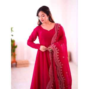 Designer Fancy <b>Party</b> Wear Evening <b>Dress</b> with Dupatta Elegant Gown for Special Occasions - Product Image 4