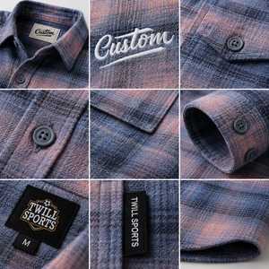 Custom Men's Long Sleeve Plaid Shirt 100% Cotton <b>Button</b> Down Casual Regular Fit Winter Woven Flannel Front Logo Single <b>Button</b> - Product Image 4