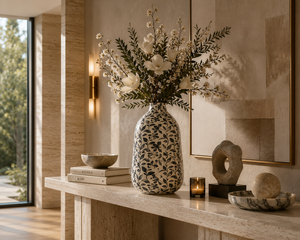 Jarrón de Cerámica con Diseño Floral Moderno, Decoración de Mesa para el Hogar, Diseño de Interiores - Product Image 1