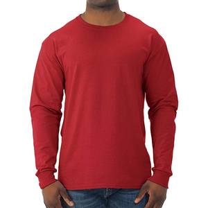 Camiseta de Manga Larga para Hombre, Corte Ajustado, Algodón Elástico, Cuello Redondo, Estilo Urbano Informal - Product Image 1