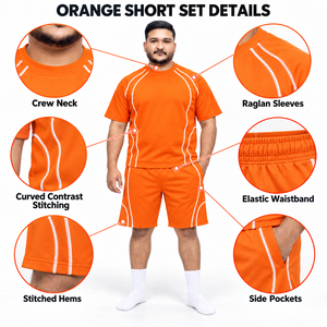 Conjunto de Pantalones Cortos y Camiseta para Hombre, Diseño con Ribete en Contraste, Corte Holgado, Ropa Deportiva Casual de Verano, Etiqueta Personalizada, Venta al Por Mayor OEM, Directo de Fábrica - Product Image 6
