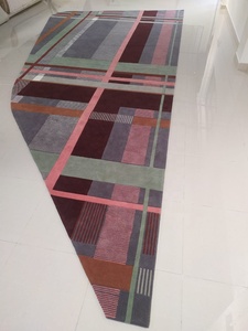 พรมปูพื้นผ้าฝ้ายลายสก็อตร่วมสมัยรูปทรงแอบสแตรกต์ออกแบบได้ตามต้องการสำหรับห้องนั่งเล่นหรือออฟฟิศพรมและชุดพื้นที่ระดับพรีเมียม - Product Image 3