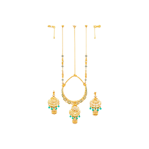 Conjunto de Joyería Nupcial India Atemporal, Aretes Colgantes Chapados en Oro de 24K, Joyería Fina de Moda - Product Image 2