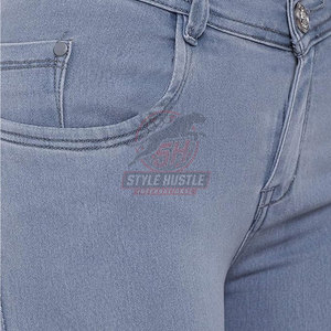Pantalones vaqueros para mujer de tamaño personalizado, transpirables, para uso en exteriores, los más vendidos al por mayor, 100% algodón. - Product Image 6