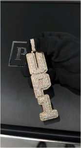 จี้เงินแท้ 925 ประดับเพชรโมอิสซาไนต์ VVS ดีไซน์อักษรย่อตามสั่ง สไตล์ฮิปฮอป สำหรับผู้ชาย - Product Image 3