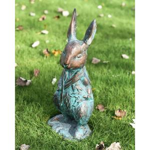 Bronze Rabbit <b>Ornament</b> <b>Easter</b> Decoration Handmade Green Antique Hare Rabbit Figurine Decor Cheap Price - Product Image 4
