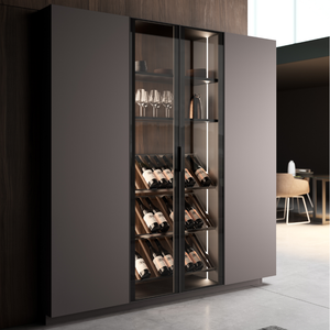 Perfil de Aleación de Aluminio Serie 6000 para Puerta de Gabinete, Extrusión de Aluminio con Manija Mecanizada por CNC y Panel de Vidrio - Product Image 3